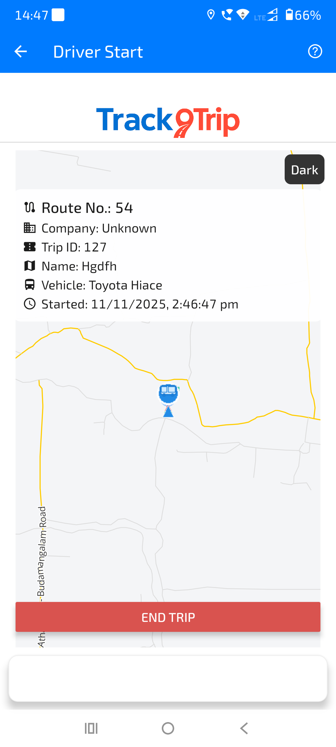 Driver Live Map Screenshot