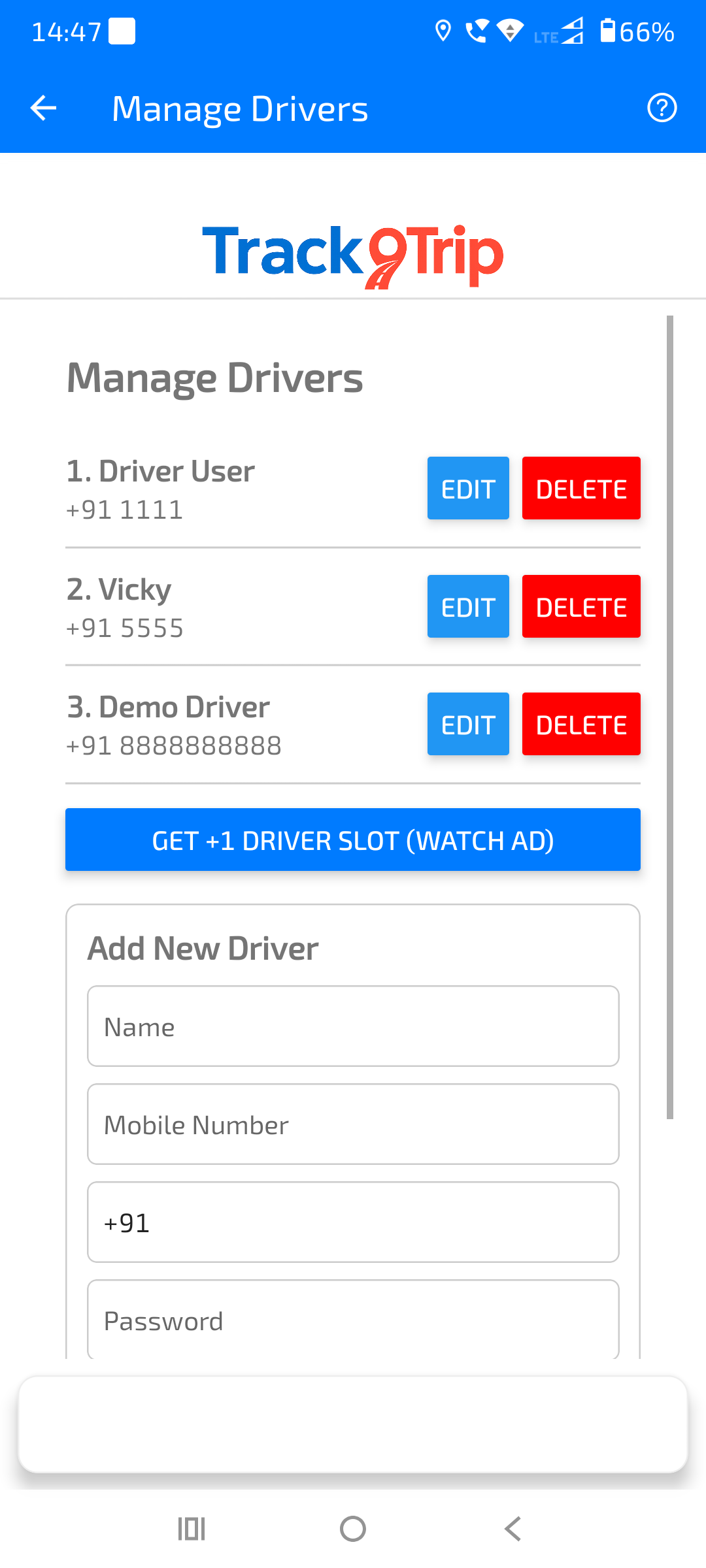 Manage Drivers Screenshot